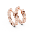 Inside Out Round Moissanite Diamond Shared Prong Huggie Hoop Earrings - View 11