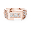 Round Cut Lab Grown Diamond Men's Rectangular Center Pave Statement Band - View 2