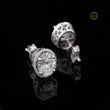 Oval Cut Halo Stud Lab Diamonds Earring Set with Micro Pave Accent - View 3