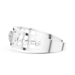 Round Cut Lab Grown Diamond Men's Rectangular Pave Center Geometric Ring - View 12
