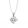 Round Lab Grown Diamond Solitaire Double Prong Four Point Pendant - View 7
