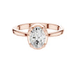 Modern Bezel Set Oval Moissanite Diamond Solitaire Engagement Ring - View 2