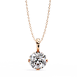 Round Moissanite Diamond Solitaire Double Prong Pendant - View 3