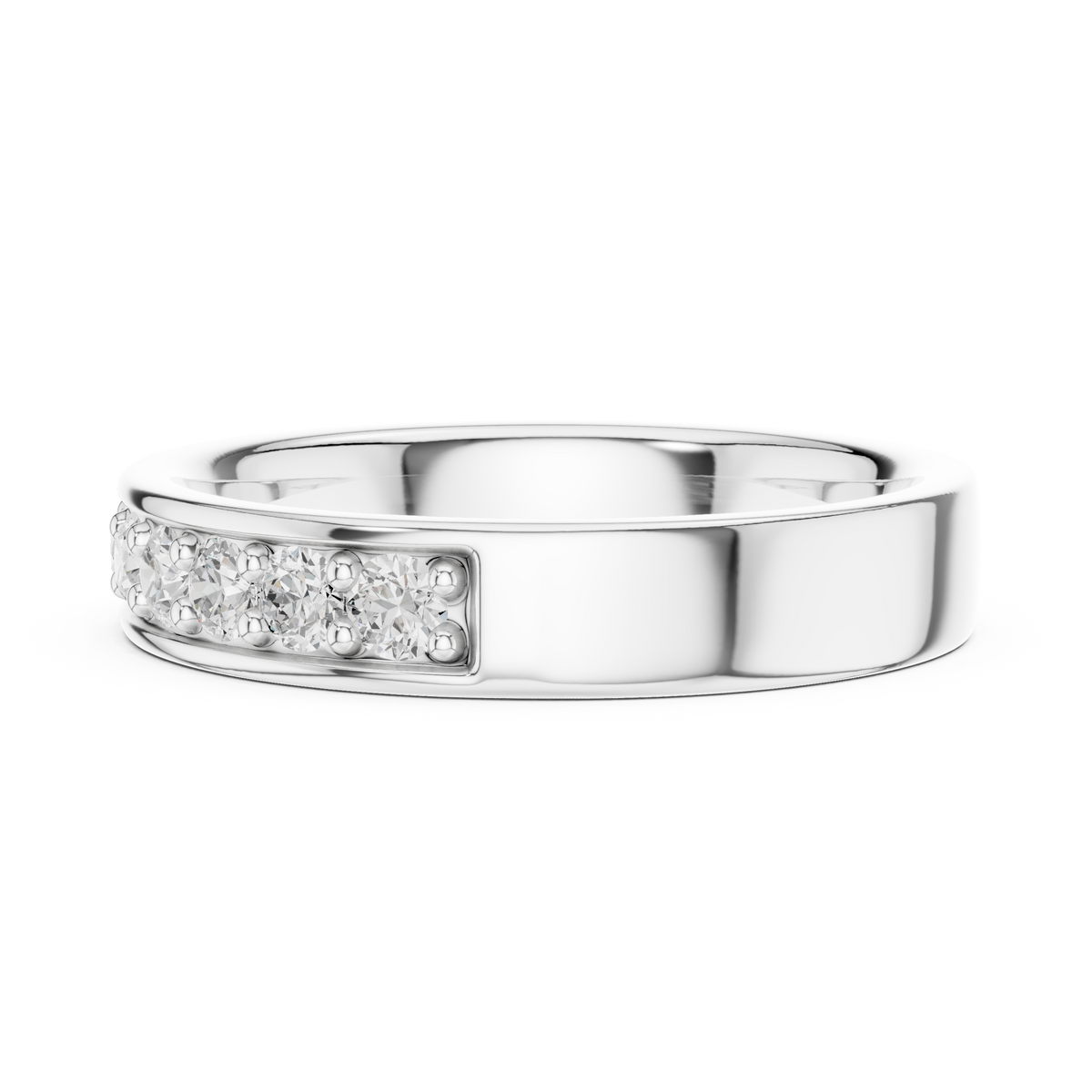Channel Set Round Moissanite Diamond Eternity Ring For Women - View 10