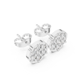 Aurora Halo Blossom Round Moissanite Diamond Cluster Stud Earrings with Rounded Floral Silhouette - View 6
