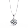 Round Lab Grown Diamond Solitaire Double Prong Pendant - View 4