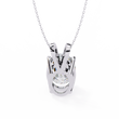 Oval Cut Moissanite Diamond Solitaire Four Prong V Bail Pendant - View 10