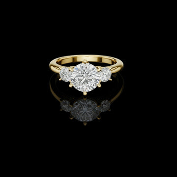 Round Brilliant Cut Three Stone Lab Diamond Engagement Ring