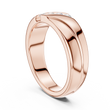 Round Cut Moissanite Diamond Men's Diagonal 4 Stone Channel Gold Band - View 11