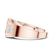 Emerald Cut Moissanite Diamond Signet Ring With Trillion Accents - View 8