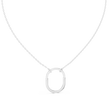 U Shape Hardware Pattern Statement Pendant with Round Moissanite Diamond - View 9