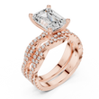 Emerald Cut Moissanite Diamond Women's Crisscross Split Band Gold Ring - View 5