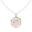 Floral Halo Setting Round Lab Grown Diamond Pendant - View 2