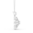 Floral Halo Setting Round Lab Grown Diamond Pendant - View 6