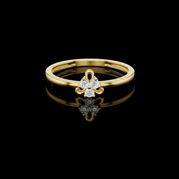 Clover Ring with Brilliant Round Lab Diamond Trio