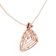 Open Triangle Floral Lab Grown Diamond Pendant Necklace - View 8