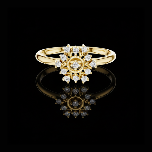 Round Lab Diamond Nature Inspired Cluster Ring