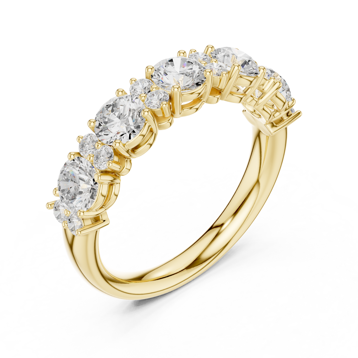 Timeless Round Lab Diamond Half Eternity Wedding Band - View 4