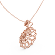 Floret Pattern Layering Pendant with Round Moissanite Diamond - View 8
