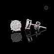 Premium Lab Grown Round Multi Stone Cluster Stud Earrings with Exceptional Radiance - View 2