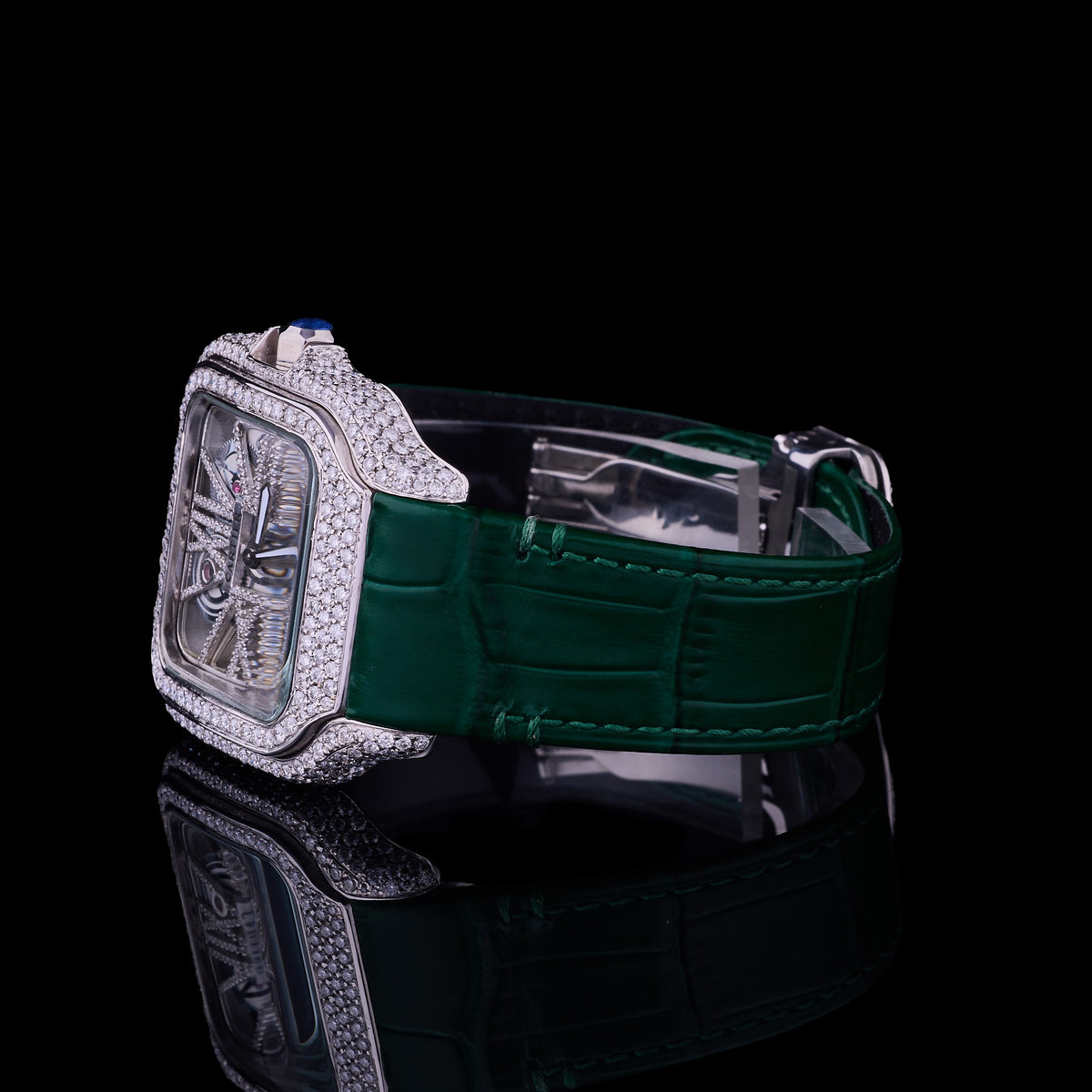 Collection Moissanite Diamond Luxury Open Work Timepiece And Signature Designer Eyewear Set - View 6