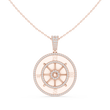 Directional Wheel Pattern Statement Charm Featuring Round Moissanite Diamond - View 2