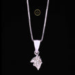 Contemporary Antique Cut Moissanite Diamond Pendant with Box Link Chain