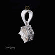 Contemporary Antique Cut Moissanite Diamond Pendant with Box Link Chain - View 3