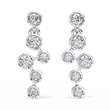 Sophisticated Multi Round Bezel Lab Diamond Drop Earrings in Gleaming Gold Finish - View 3