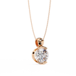 Contemporary Round Lab Grown Diamond Solitaire Partial Bezel Set Pendant - View 6