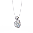Contemporary Round Lab Grown Diamond Solitaire Partial Bezel Set Pendant - View 7