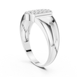 Round Cut Moissanite Diamond Men's Geometric Elongated Medallion Wedding Ring - View 9