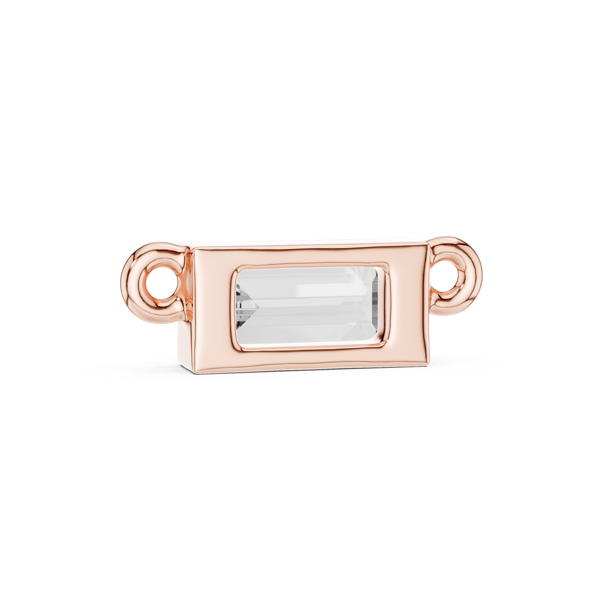 Horizontal Baguette Cut Lab Grown Diamond Solitaire Bar Pendant - View 11