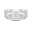 Round Cut Lab Grown Diamond Men's Geometric Arrowhead Statement Band - View 3