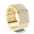 Round Cut Moissanite Diamond Men's Multi Row Grid Pave Iced Out Statement Ring - View 10
