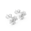 Starburst Sunburst Spoke Round Lab Grown Diamond Geometric Cluster Stud Earring - View 6