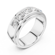 Round Cut Lab Grown Diamond Men's Heavy Gold Classic Wedding Ring - View 6