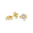 Soft Floral Geometry Petal Curve Round Lab Diamond Stud Earrings - View 4