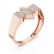 Round Cut Lab Grown Diamond Men's Modern Three Cluster Statement Ring - View 5
