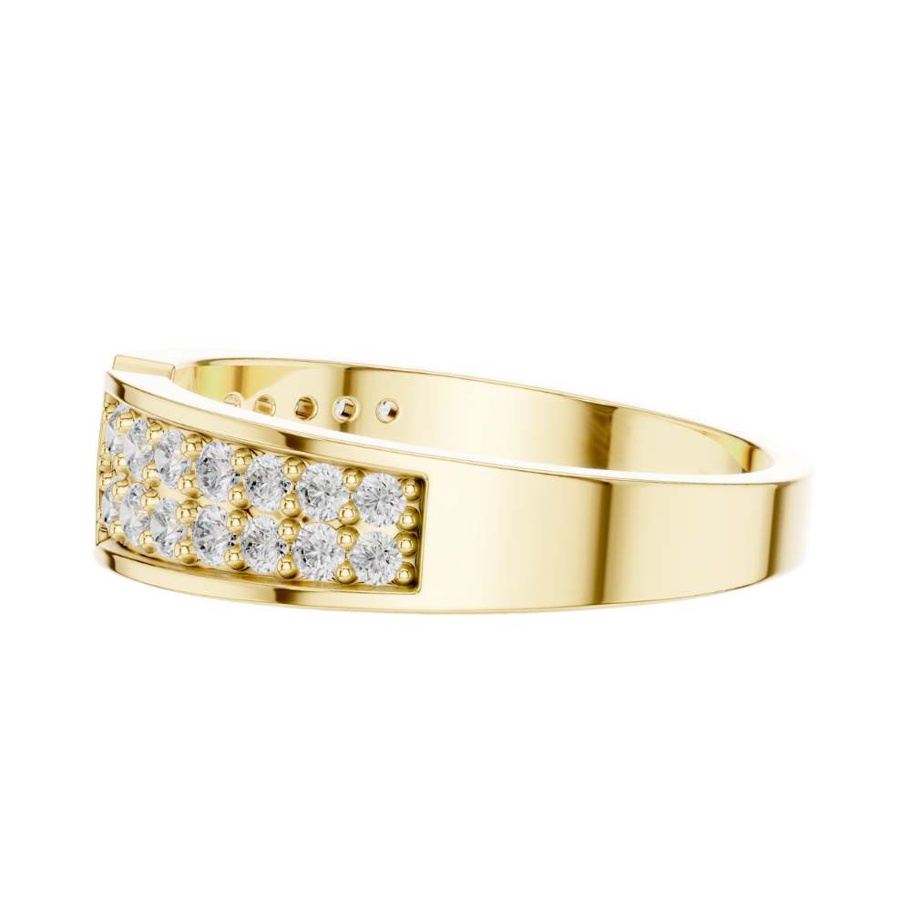 Round Cut Lab Grown Diamond Men's Hourglass Chevron Point Statement Ring - View 7