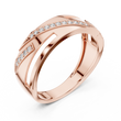 Round Cut Moissanite Diamond Men's Unique Architectural Bypass Engagement Ring - View 5