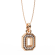 Abstract Cutout Frame Motif Pendant with Round Moissanite Diamond - View 6