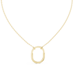U Shape Hardware Pattern Statement Pendant with Round Lab Grown Diamond - View 7