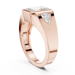 Emerald Cut Moissanite Diamond Signet Ring With Trillion Accents - View 11