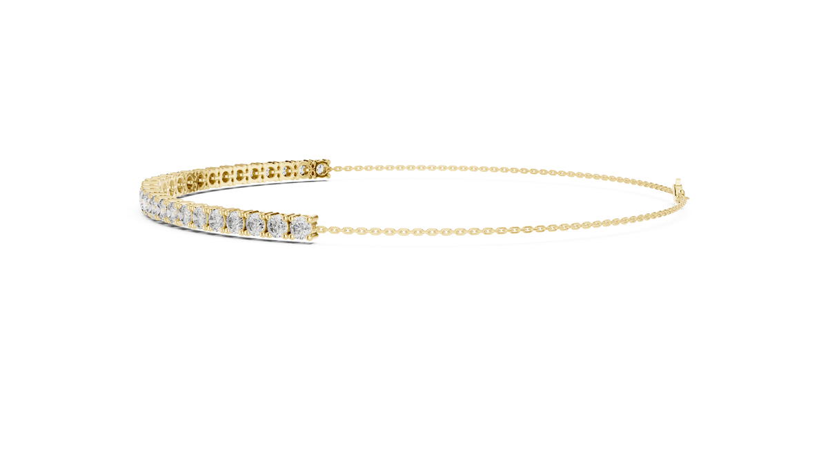 Single Classic Row Round Moissanite Diamond Tennis Bracelet - View 10