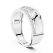 Round Cut Lab Grown Diamond Men's Center Plate Pave Gold Statement Band - View 9