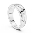 Round Cut Lab Grown Diamond Men's Diagonal 4 Stone Channel Gold Band - View 12