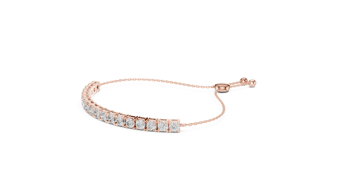 Round Moissanite Diamond Tennis Bracelet with Continuous Design - View 5
