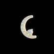 Crescent Moon Pendant with Pave Round Lab Grown Diamond