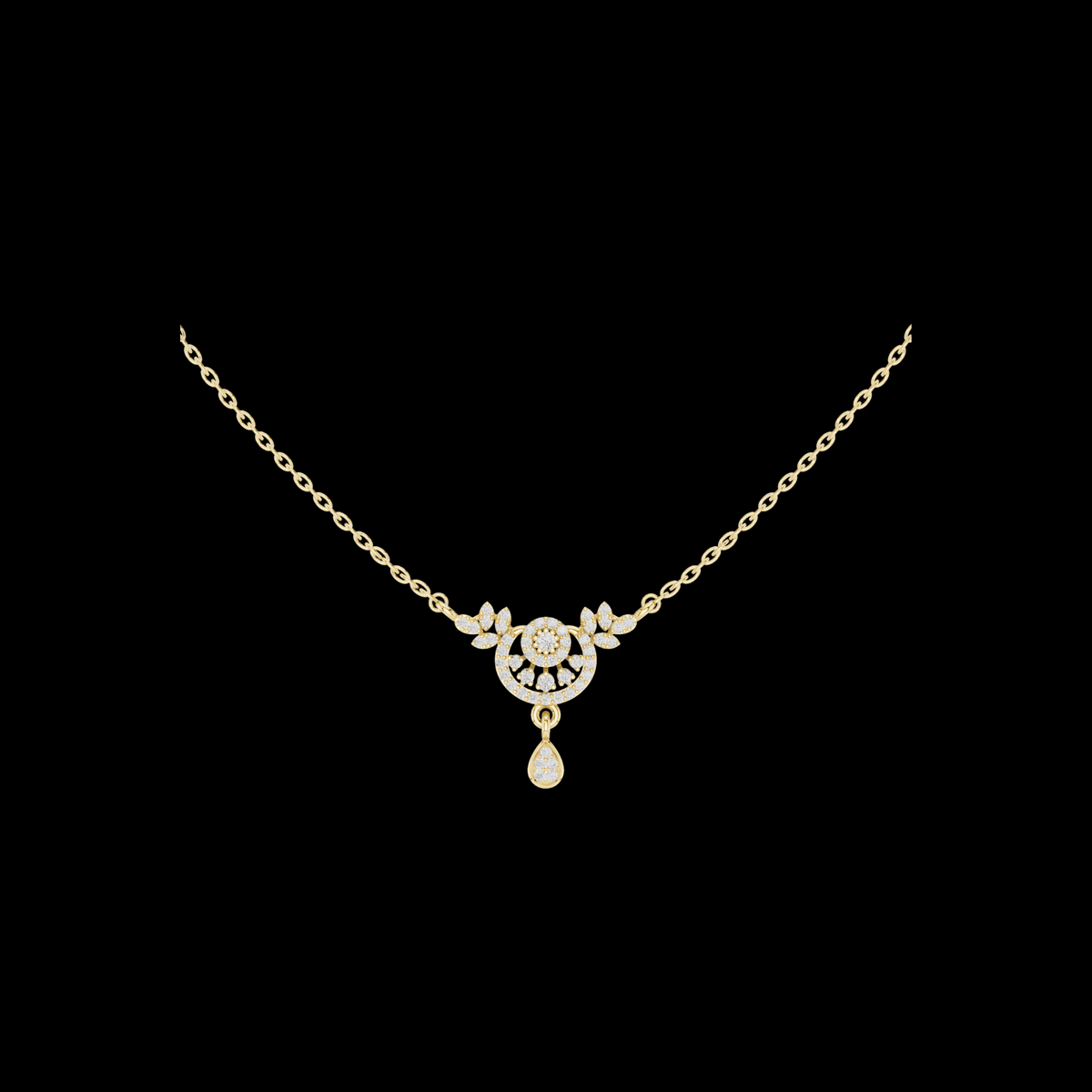 Symmetrical Half Circle Statement Charm Featuring Round Lab Grown Diamond